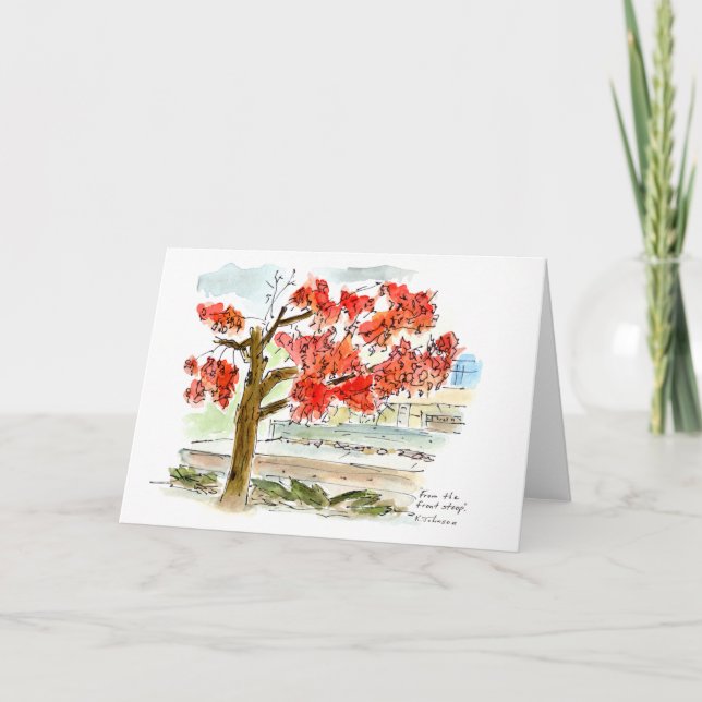 Von der vorderen Stoop Watercolor-Grußkarte Karte (Vorderseite)