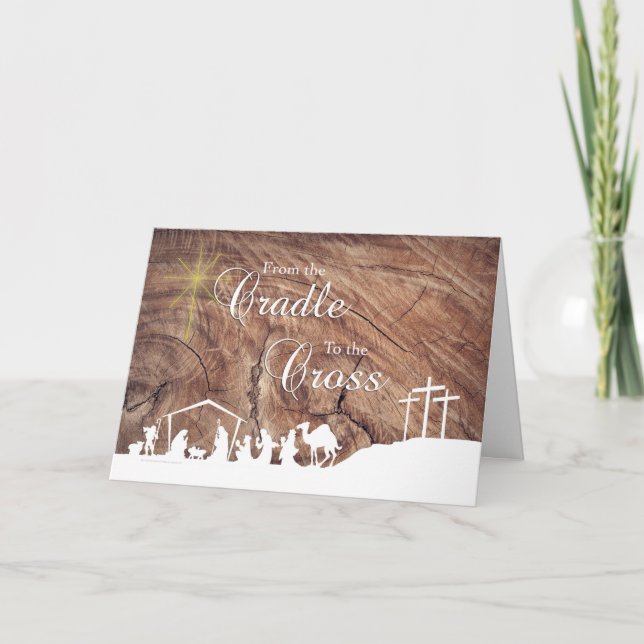 Von der Wiege bis zur Kreuzung Weihnachtskarte Karte (Vorderseite)