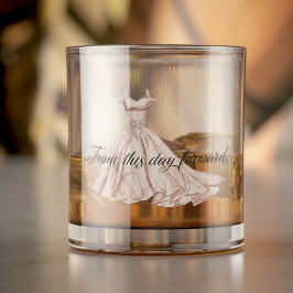 Von diesem Tag an Vorwärts Elegantes Hochzeitsklei Whiskyglas