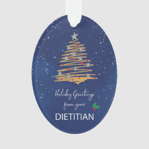 Von Dietitian Weihnachtsbaum auf Navy anpassbar Ornament