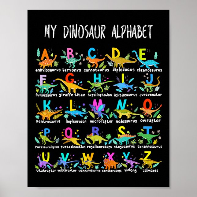 von Dinosauriern Alphabet Abc zurück zur Schule St Poster (Vorne)