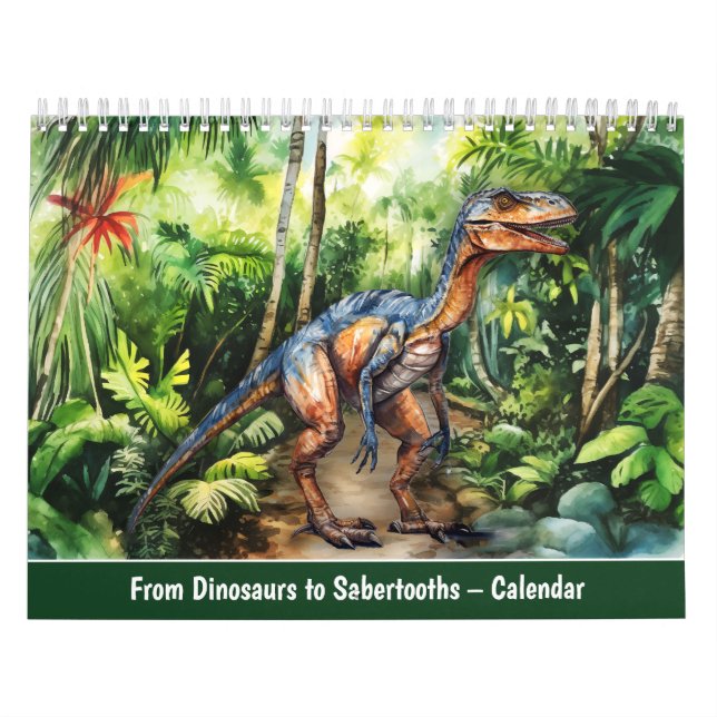Von Dinosauriern zu Säbelzahnkatzen – Kalender (Titelbild)