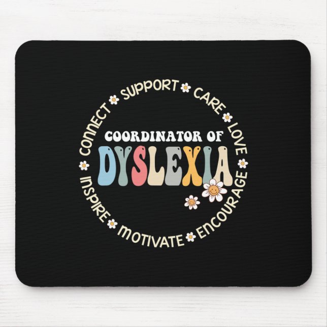 von Dyslexie Squad Awareness Month Lehrer Mousepad (Vorne)