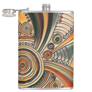 Von EDDArt handgezeichnet - Gedanken 1 Flachmann