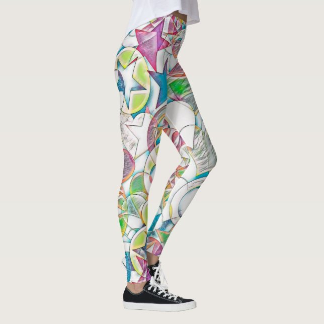 Von EDDArt handgezeichnet - Sterne und Herzen 1 Leggings (Rechts)
