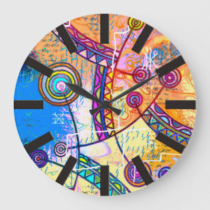 Von EDDArt handgezeichnet - Traumskala 1 Große Wanduhr