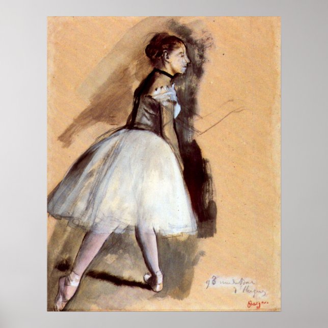 Von Edgar Degas Stehender Tänzer, Vintage Ballettk Poster (Vorne)