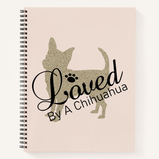 Von einem Chihuahua-Notebook geliebt Notizbuch (Vorderseite)