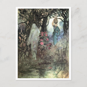 Von einem Geist gebürstet von Warwick Goble Postkarte