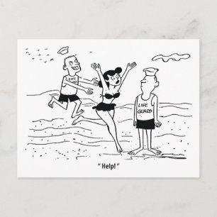 Von einem Lebensretter zum anderen, lustige Vintag Postkarte