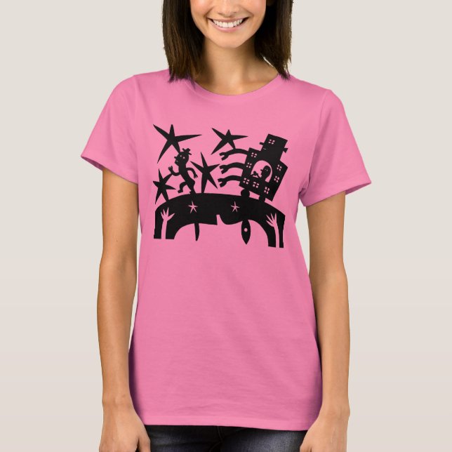 Von einem Roboter weglaufen T-Shirt (Vorderseite)