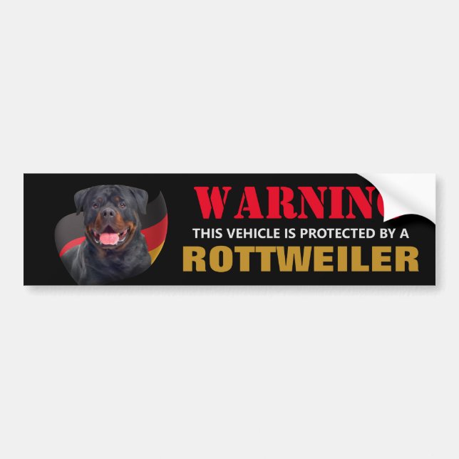 Von einem Rottweiler geschützt Autoaufkleber (Vorne)