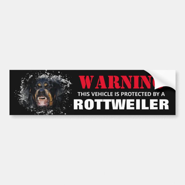 Von einem Rottweiler geschützt Autoaufkleber (Vorne)