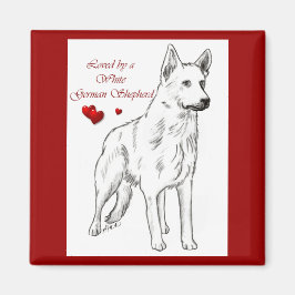 Von einem weißen deutschen Hirten geliebt Magnet