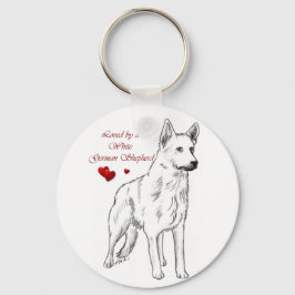 Von einem weißen deutschen Hirten geliebt Schlüsselanhänger