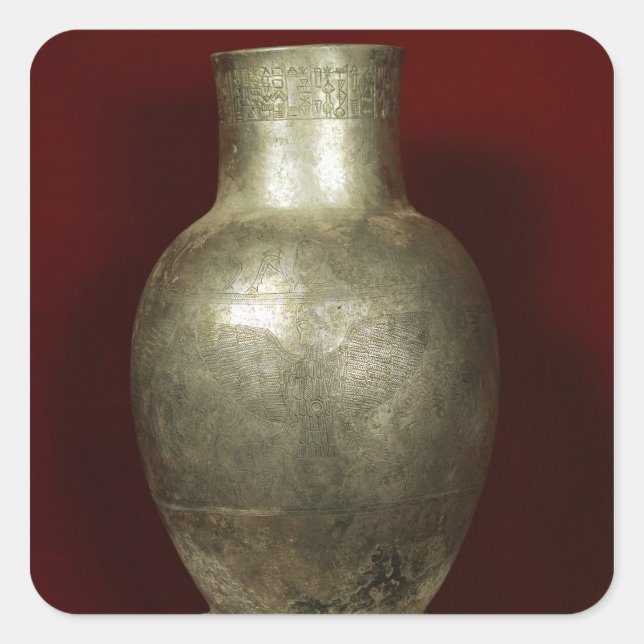Von Entemena dem Gott Nigirsu gewidmete Vase Quadratischer Aufkleber (Vorderseite)