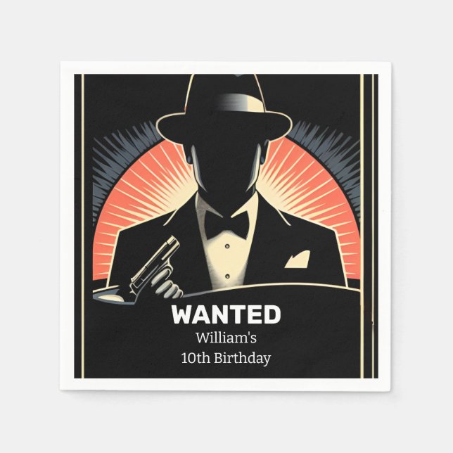 Von Erwachsenen Kinder 90er Junge Retro Mafia 10.  Serviette (Vorderseite)