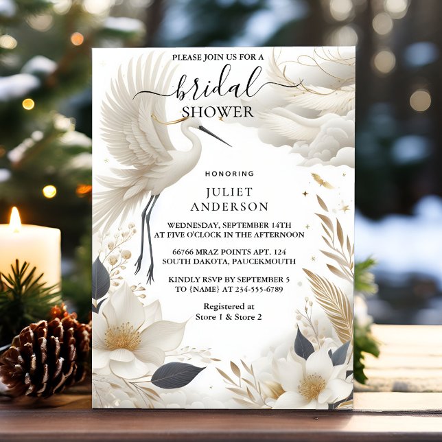 Von Feather Asian Sky Cloud Crane Fun Brautparty Einladung (Von Creator hochgeladen)