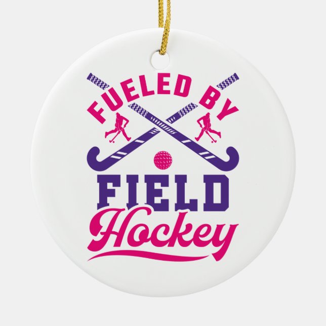 Von Field Hockey Niedlich Player Team gespeist Keramik Ornament (Vorne)