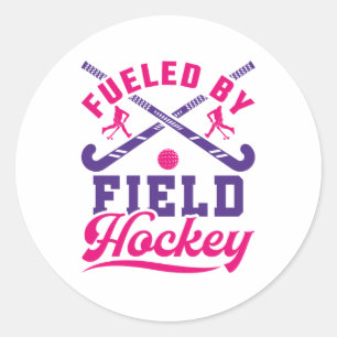 Von Field Hockey Niedlich Player Team gespeist Runder Aufkleber