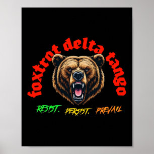 von Foxtrot Delta Tango - Gothic Bold Typografy St Poster