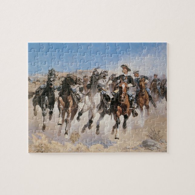 Von Frederic Remington entsorgt, Vintag Cowboys Puzzle (Horizontal)