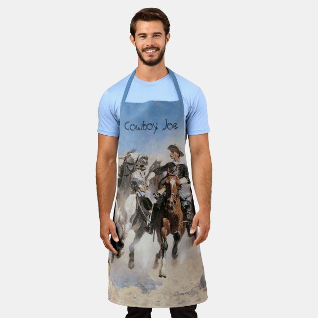 Von Frederic Remington entsorgt, Vintag Cowboys Schürze (Getragen)