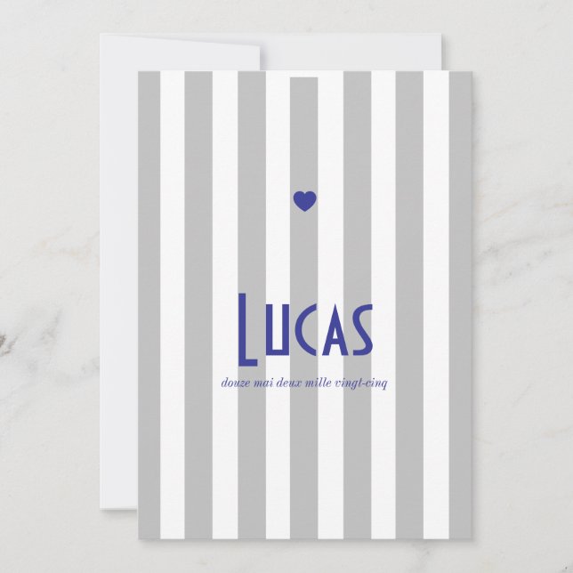 Von Geburt an Riviera Gris Bleu Save The Date (Vorderseite)