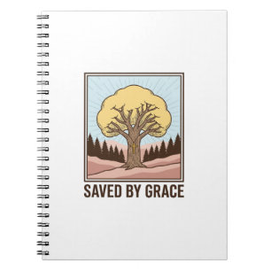 Von Gnade bewahrtes christliches Baum Vintage-Shir Notizblock