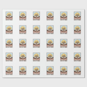 Von Gnade christlicher Baum gerettet Vintage-Shirt Geschenkpapier