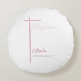 Von Godmutter auf die Taufe des Mädchens Personali Rundes Kissen