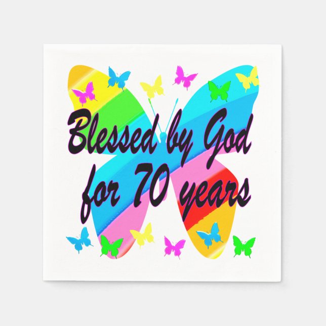 VON GOTT 70. BUTTERFLY-DESIGN GESCHLOSSEN SERVIETTE (Vorderseite)
