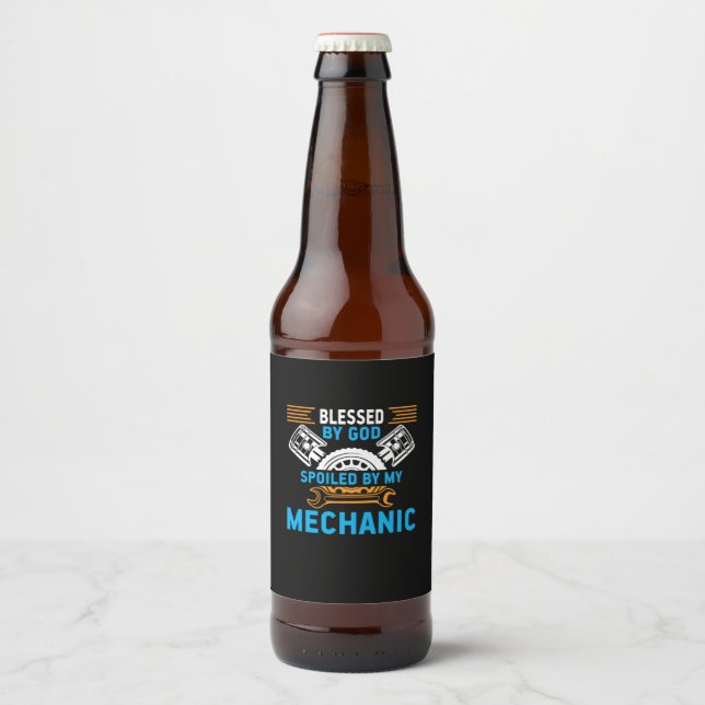 Von Gott durch Mechanik Bierflaschenetikett (Vorderseite)