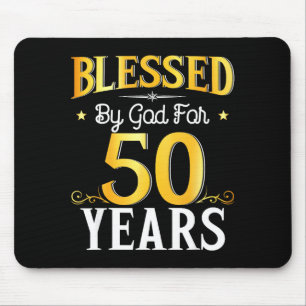 Von Gott für 50 Jahre gesegnet 50. Geburtstag Männ Mousepad