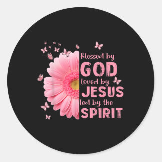 Von Gott geliebt von Jesus Blume Christlichen Kro Runder Aufkleber