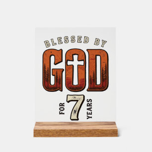 Von Gott Gesegnet 7 Jahre Vintage Christliches T-S Acrylschild