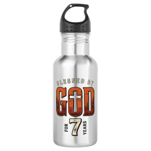 Von Gott Gesegnet 7 Jahre Vintage Christliches T-S Edelstahlflasche