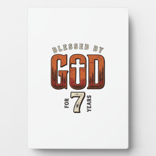 Von Gott Gesegnet 7 Jahre Vintage Christliches T-S Fotoplatte