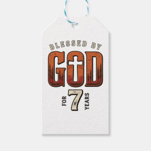 Von Gott gesegnet 7 Jahre Vintage Christliches T-S Geschenkanhänger