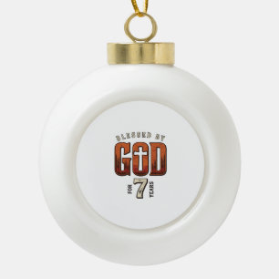 Von Gott Gesegnet 7 Jahre Vintage Christliches T-S Keramik Kugel-Ornament