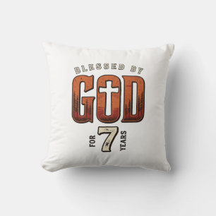 Von Gott gesegnet 7 Jahre Vintage Christliches T-S Kissen