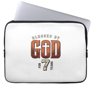 Von Gott Gesegnet 7 Jahre Vintage Christliches T-S Laptopschutzhülle