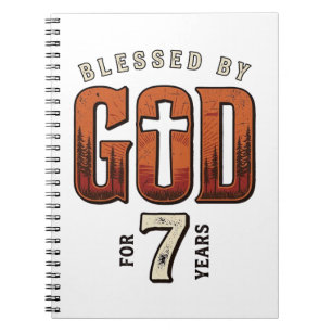 Von Gott Gesegnet 7 Jahre Vintage Christliches T-S Notizblock