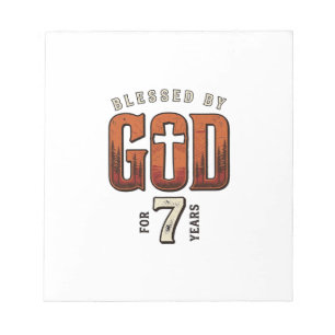 Von Gott gesegnet 7 Jahre Vintage Christliches T-S Notizblock