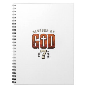 Von Gott gesegnet 7 Jahre Vintage Christliches T-S Notizblock