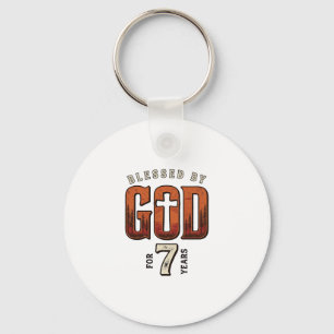 Von Gott gesegnet 7 Jahre Vintage Christliches T-S Schlüsselanhänger