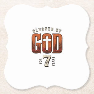 Von Gott gesegnet 7 Jahre Vintage Christliches T-S Untersetzer