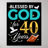 Von Gott gesegnet für 40 Jahre alt 40. Geburtstag