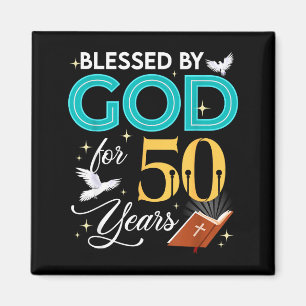 Von Gott gesegnet für 50 Jahre alt 50. Geburtstag Magnet