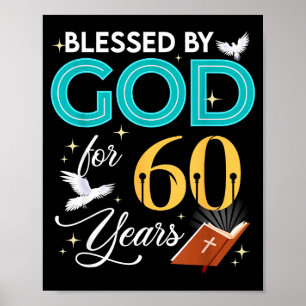 Von Gott gesegnet für 60 Jahre alt 60 Geburtstag 6 Poster